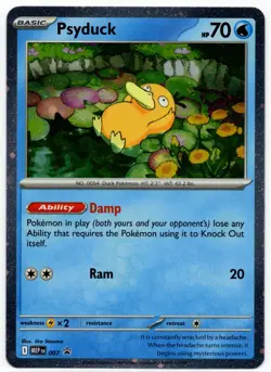 Pokemon - Mega Evolution Black Star Promo Psyduck 007 NM SWIRL - Image 1