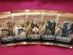 MTG Magic The Gathering AMONKHET New Sealed Booster ALL 5 DIFFERENT PACK ART - Image 1