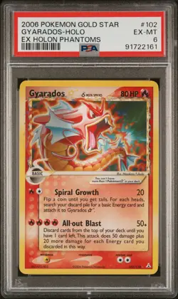 2006 POKEMON EX HOLON PHANTOMS GOLD STAR #102 GYARADOS-HOLO PSA 6 - Image 1