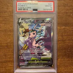 2021 Pokemon Fusion Strike Mew V #251 Alt Art PSA 10 - Image 1