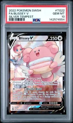 2022 POKEMON SWORD & SHIELD SILVER TEMPEST #TG22 FULL ART/BLISSEY V PSA 10 - Image 1