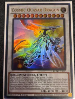 Yugioh 1x Cosmic Quasar Dragon DUNE-EN037 Duelist Nexus Ultra Rare 1st Ed NM - Image 1