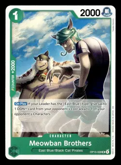 One_piece Adventure on Kami's Island #OP15-028 Meowban Brothers tcg NM - Image 1