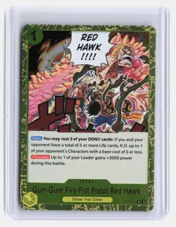 Gum-Gum Fire-Fist Pistol Red Hawk One Piece Romance Dawn #OP01-026 Rare Gold - Image 1