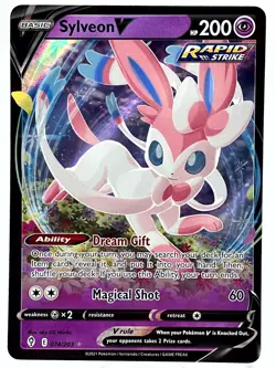 Sylveon V 074/203 SWSH Evolving Skies Holo Ultra Rare Pokemon TCG Card NM/M - Image 1