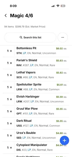 93 Magic the Gathering MTG card lot with R, MY, UC, C Pics For List Great Player - Image 4