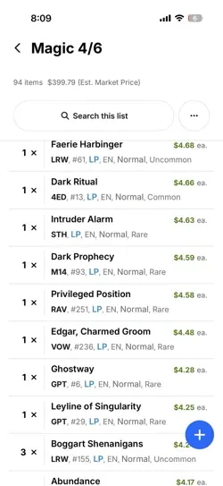 93 Magic the Gathering MTG card lot with R, MY, UC, C Pics For List Great Player - Image 5