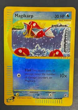 Pokemon Card-Magikarp-Reverse Holo-Expedition-118/165-ENG-NEAR MINT - Image 1