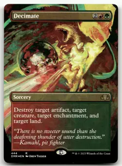 Decimate (Borderless) #444 (Foil) (NM) Dominaria Remastered DMR Magic MTG - Image 1