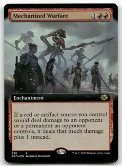 Mechanized Warfare (Extended Art) #338 (Foil) (NM) Brothers' War BRO Magic MTG - Image 1