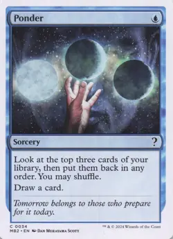 Ponder (White Border) MB2 Regular Common #34 NM MTG - Image 1