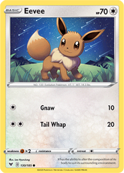 1x Eevee 130/185 Vivid Voltage Pokemon TCG Card NM - Image 1