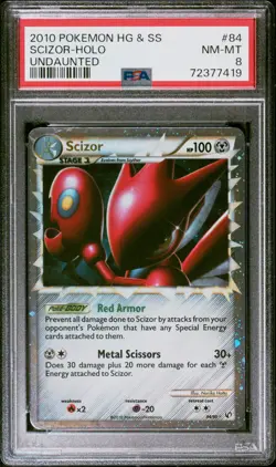 Scizor-Holo Pokemon Heartgold & Soulsilver Undaunted 84 NM PSA 8 - Image 1