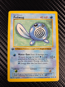 Pokemon Poliwag Base Set 59/102 1st Edition Shadowless - Image 1