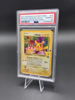 2021 POKEMON CELEBRATIONS CLASSIC COLL #24 BIRTHDAY PIKACHU-HOLO PSA 10 - Image 1
