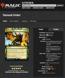 2021 Magic the Gathering Strixhaven Mystical Archive Foil Etched Natural Order - Image 3