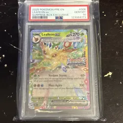 2025 Pokemon Prismatic Evolutions Leafeon ex 006/131 PSA 10 GEM MINT - Image 1
