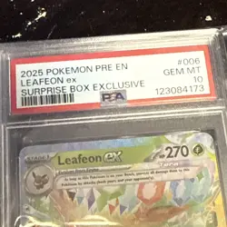 2025 Pokemon Prismatic Evolutions Leafeon ex 006/131 PSA 10 GEM MINT - Image 4