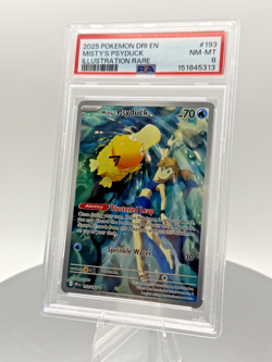 2025 POKEMON DRI EN-DESTINED RIVALS ILLUSTRATION RARE #193 MISTY'S PSYDUCK PSA 8 - Image 1