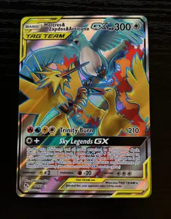 Pokemon Moltres Zapdos Articuno GX 66/68 Hidden Fates Full Art Tag Team NM - Image 1