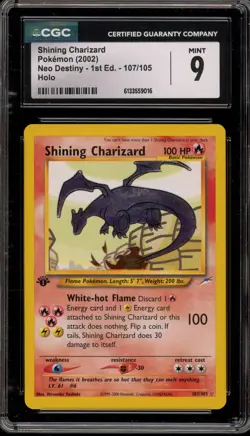 Pokemon Shining Charizard Neo Destiny 1st Edition Holo Secret Rare #107 CGC 9 - Image 1