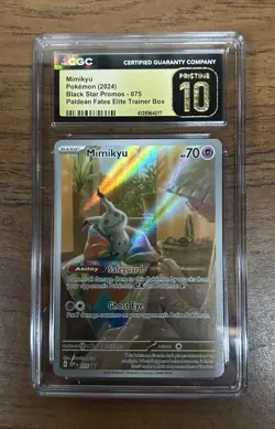 Pokemon 2024 Mimikyu Black Star Promos 075 Paldean Fates ETB CGC Pristine 10 - Image 1