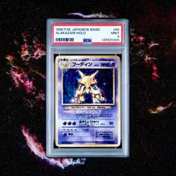 1996 POKEMON BASE SET JAPANESE #65 ALAKAZAM-HOLO PSA 9 - Image 1