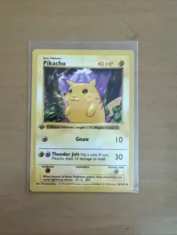 Pokemon TCG Pikachu Base Set 1st Edition YELLOW CHEEKS SHADOWLESS - Image 1