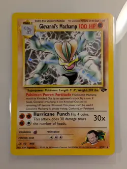 Pokemon Giovanni's Machamp Gym Challenge Holo Rare 6/132 100 HP Sugimori Wizards - Image 1