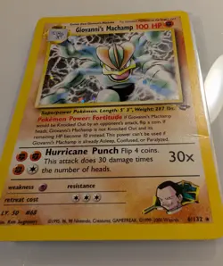 Pokemon Giovanni's Machamp Gym Challenge Holo Rare 6/132 100 HP Sugimori Wizards - Image 2