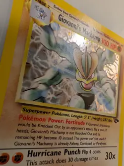 Pokemon Giovanni's Machamp Gym Challenge Holo Rare 6/132 100 HP Sugimori Wizards - Image 3
