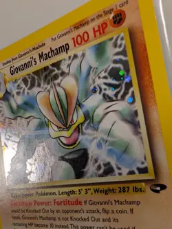 Pokemon Giovanni's Machamp Gym Challenge Holo Rare 6/132 100 HP Sugimori Wizards - Image 5