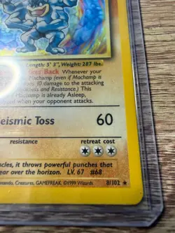 1999 Pokemon Base Set Machamp Holo 1st Edition 8/102 Rare WOTC Vintage LP/MP - Image 4