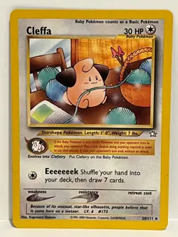 Vintage 2000 Pokemon TCG Neo Genesis CLEFFA NON-HOLO Rare 20/111 LP Eng., Unltd - Image 1