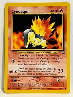 Vintage 2000 Pokemon TCG Neo Genesis CYNDAQUIL 56/111 NM English Unlimited - Image 1