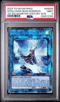 Yugioh Apollousa, Bow Of The Goodes RA02-EN040 Quarter Century Secret Rare PSA 9 - Image 1