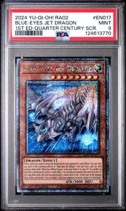 Yugioh Blue-Eyes Jet Dragon RA02-EN017 Quarter Century Secret Rare PSA 9 - Image 1