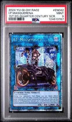Yugioh I:P Masquerena RA02-EN042 Quarter Century Secret Rare 1st Edition MINT - Image 1