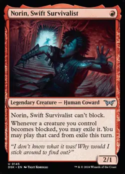 Norin, Swift Survivalist Foil (145) Duskmourn: House of Horror DSK MTG Magic - Image 1