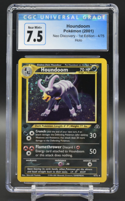 2001 Pokemon TCG Neo Discovery Houndoom Holo 4/75 1st edition CGC 7.5 PSA BGS - Image 1
