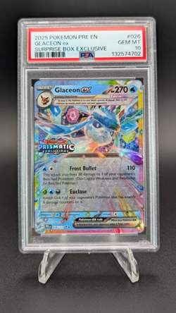 Glaceon ex 2025 Pokemon Prismatic Evolutions Surprise Box Exclusive #026 PSA 10 - Image 1