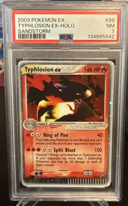 Pokemon TCG 2003 EX Sandstorm Typhlosion Ex 99/100 PSA 7 Near Mint - Image 1