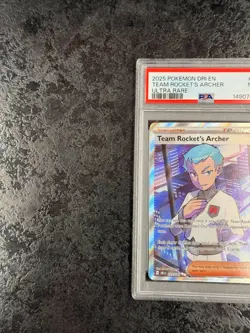 2025 POKEMON DESTINED RIVALS EN TEAM ROCKET'S ARCHER ULTRA RARE #223 💎 PSA 9 - Image 3