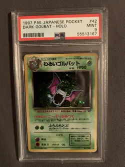 Pokemon PSA 9 Mint Japanese Team Rocket Dark Golbat Holo 042 - Image 1