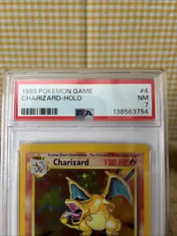1999 RARE POKEMON BASE SET UNLIMITED CHARIZARD HOLO #4 PSA 7 NEAR MINT ENGLISH!! - Image 3