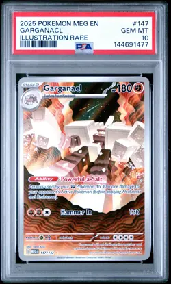 Pokemon - Garganacl 147/132 Mega Evolution Illustration Rare PSA 10 GEM MINT - Image 1