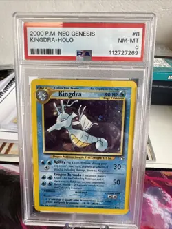 Pokemon TCG 2000 Neo Genesis Holo Kingdra #8 PSA 8 Nm/mint - Image 1