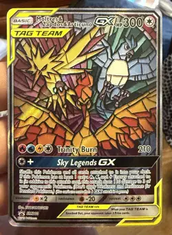 Pokemon Moltres & Zapdos & Articuno GX SM210 Promo Full Art Holo NM - Image 1