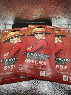 One Piece OP-13 CARRYING ON HIS WILL Sleeved Booster Packs Lot Of 8 English 8x - Image 1