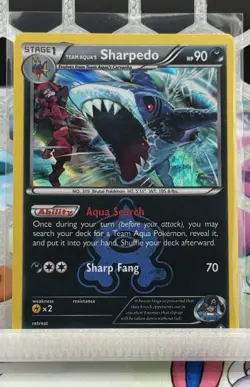 Pokemon TCG Team Aqua's Sharpedo Double Crisis 21/34 Holo Foil Rare - Image 1